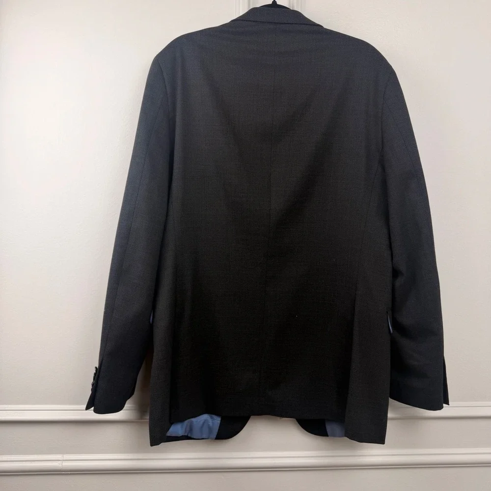 Original Penguin Osmanj Mens 40L Blazer Wool Blend Sport Coat Charcoal Grey